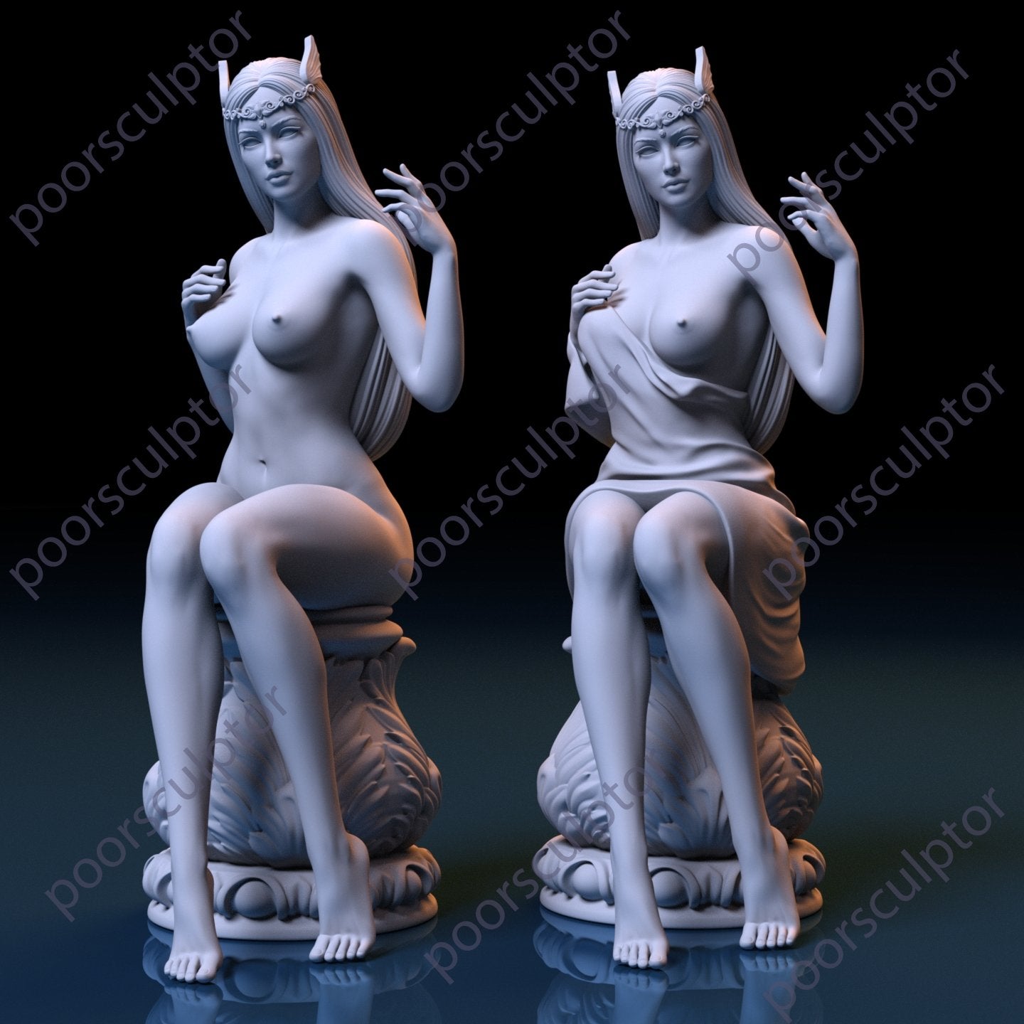 NSFW Resin Miniature Greek Goddess NSFW 3D Printed Figurine Fanart  Unpainted Miniature