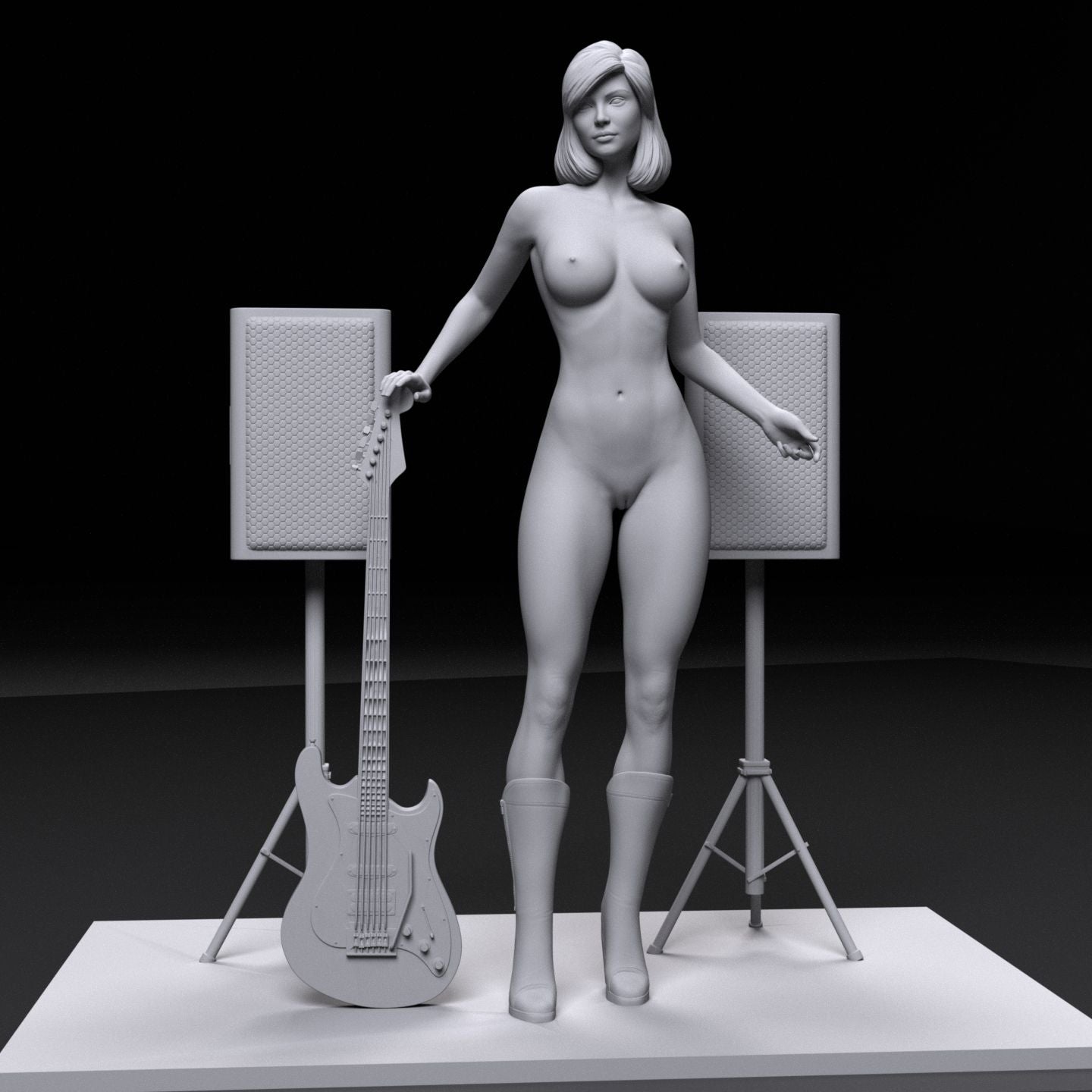 NSFW Resin Miniature Guitar Rocker Girl