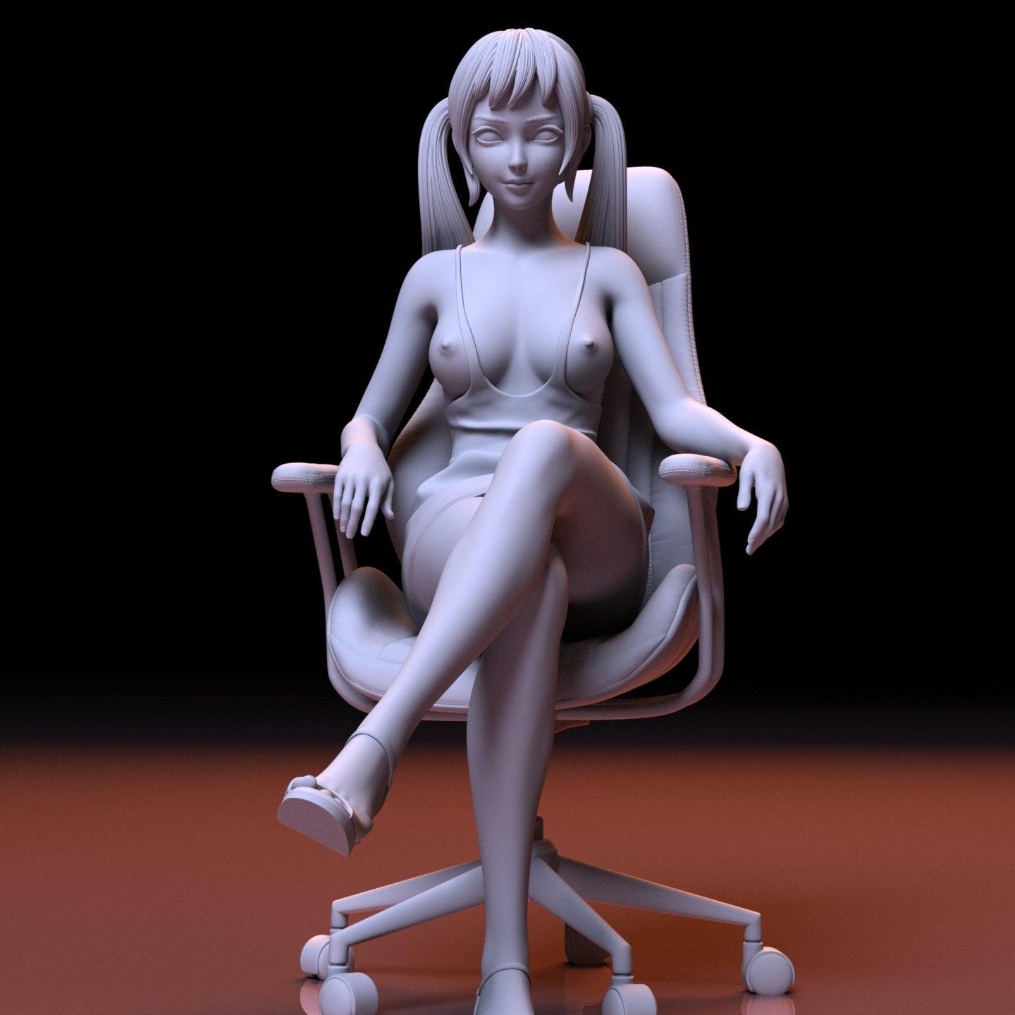 NSFW Resin Miniature Japanese secretary girl NSFW 3D Printed Figurine  Fanart Unpainted Miniature