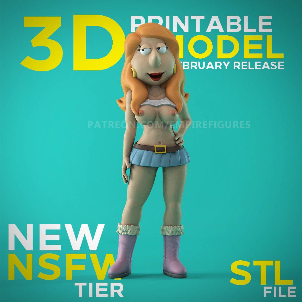 Lois Griffin 3D-geprint NSFW-beeldje Fun Art Unpainted door EmpireFigures