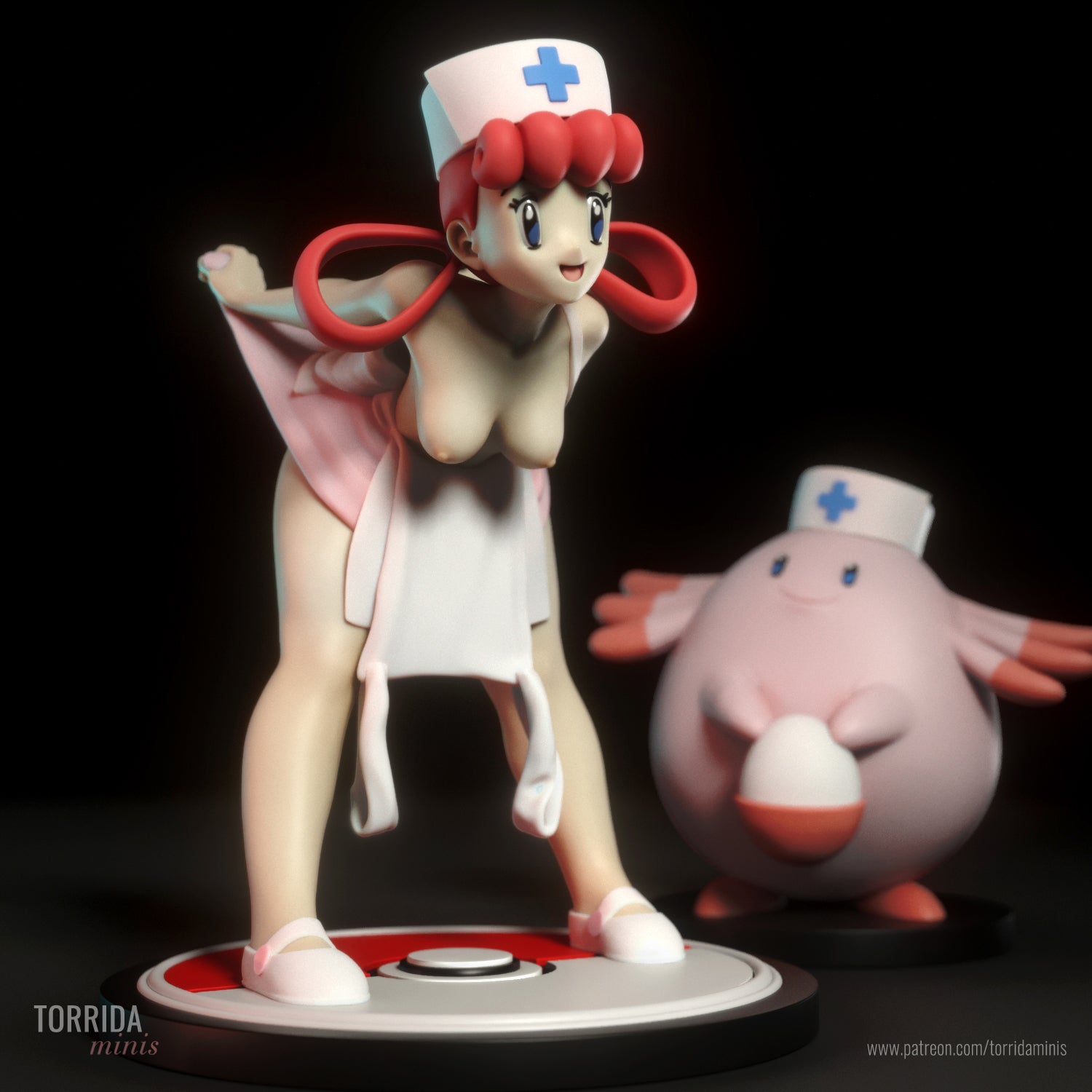 Nurse Joy NSFW 3d Printed miniature FanArt Statues & Figurines