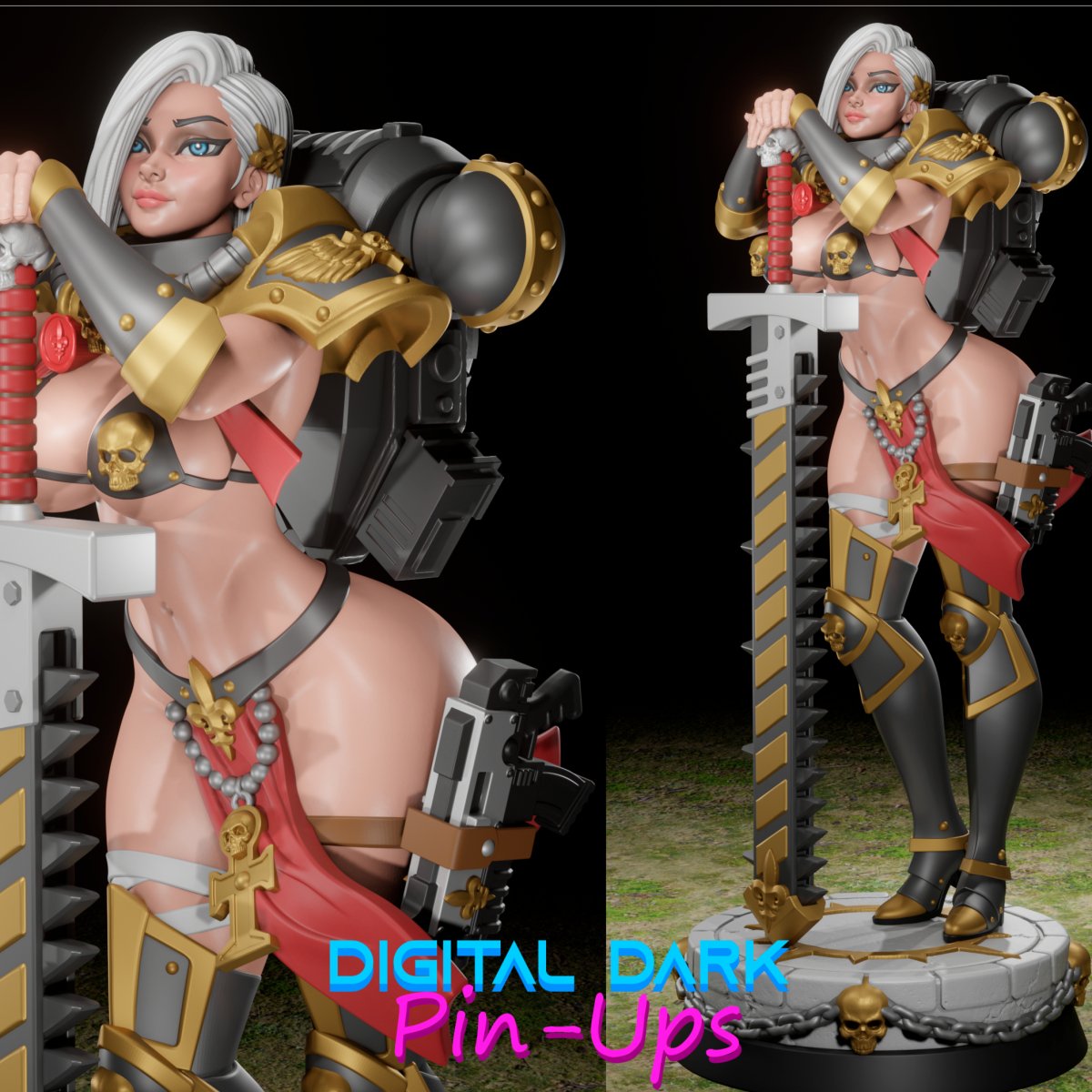 Sister of Battle NSFW / SFW miniature, unpainted resin figure statue –  ThreeDTreasury Resin Miniatures