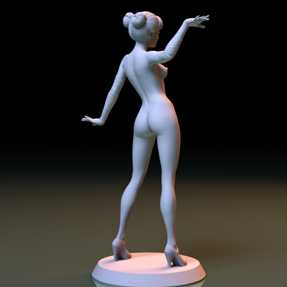 NSFW Resin Miniature Gothic Girl NSFW 3D Printed Figurine Fanart Unpainted Miniature