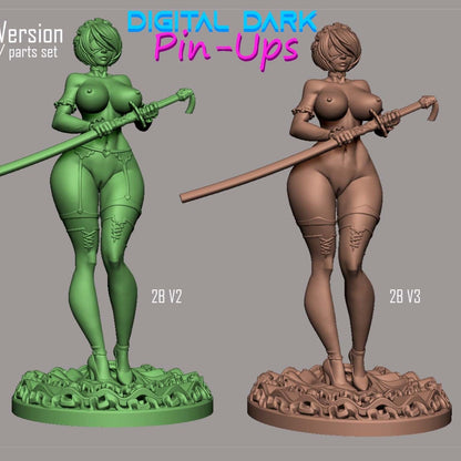 2B Bride NSFW 3D Printed Miniature FunArt by Digital Dark Pin-Ups