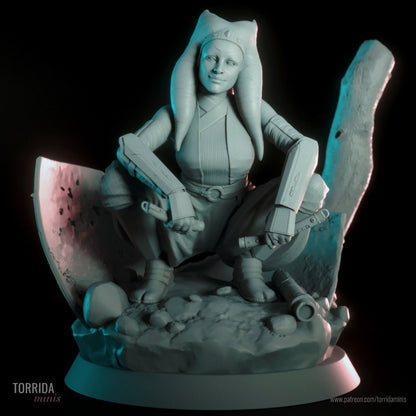 Ahsoka 3d Printed Resin Figurine, Resin printed miniature by Torrida