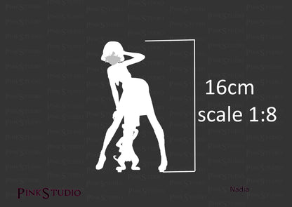 Nadia Anime Figure 3D Printed , Unpainted , Figurine , Sexy Miniature , Bondage figure , Naked Waifu