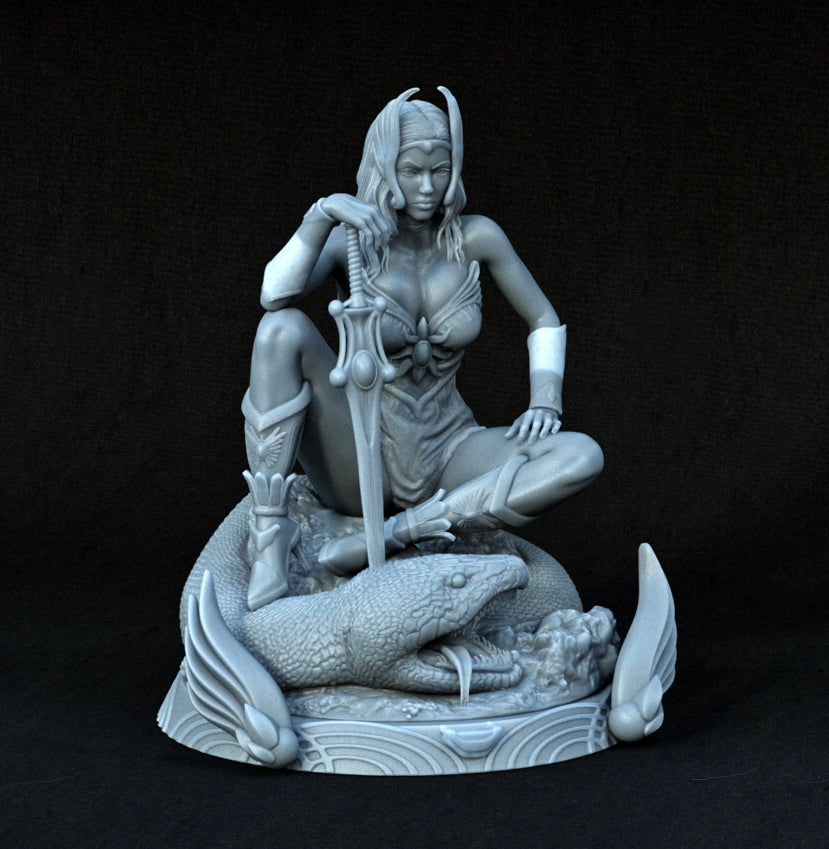 Warrior Woman 3D Printed Miniature FunArt by EXCLUSIVE 3D PRINTS
