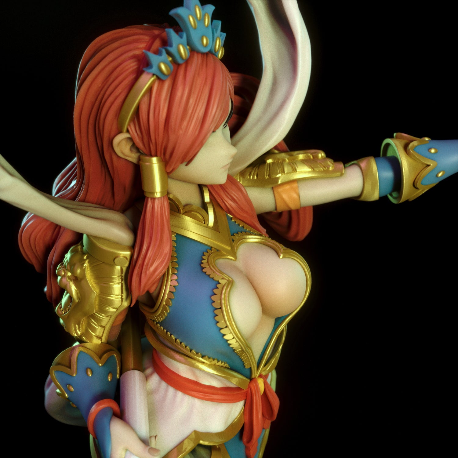 Erza Scarlet anime Pin-up 3d Printed miniature FanArt by Torrida