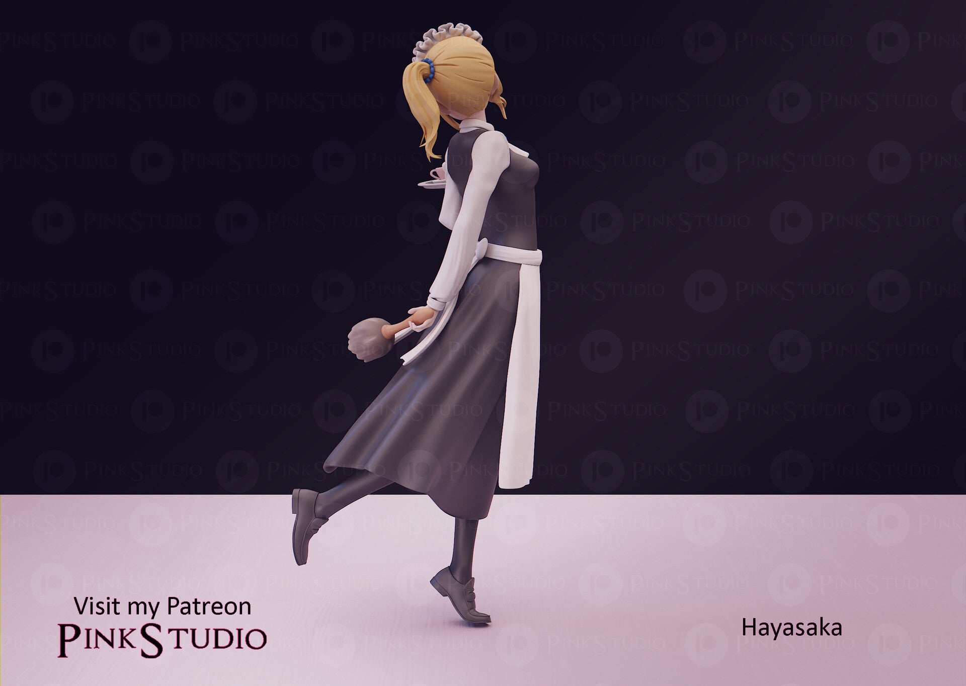 Ai Hayasaka Maid 3D Printed Anime Miniature Fanart by Pink Studio