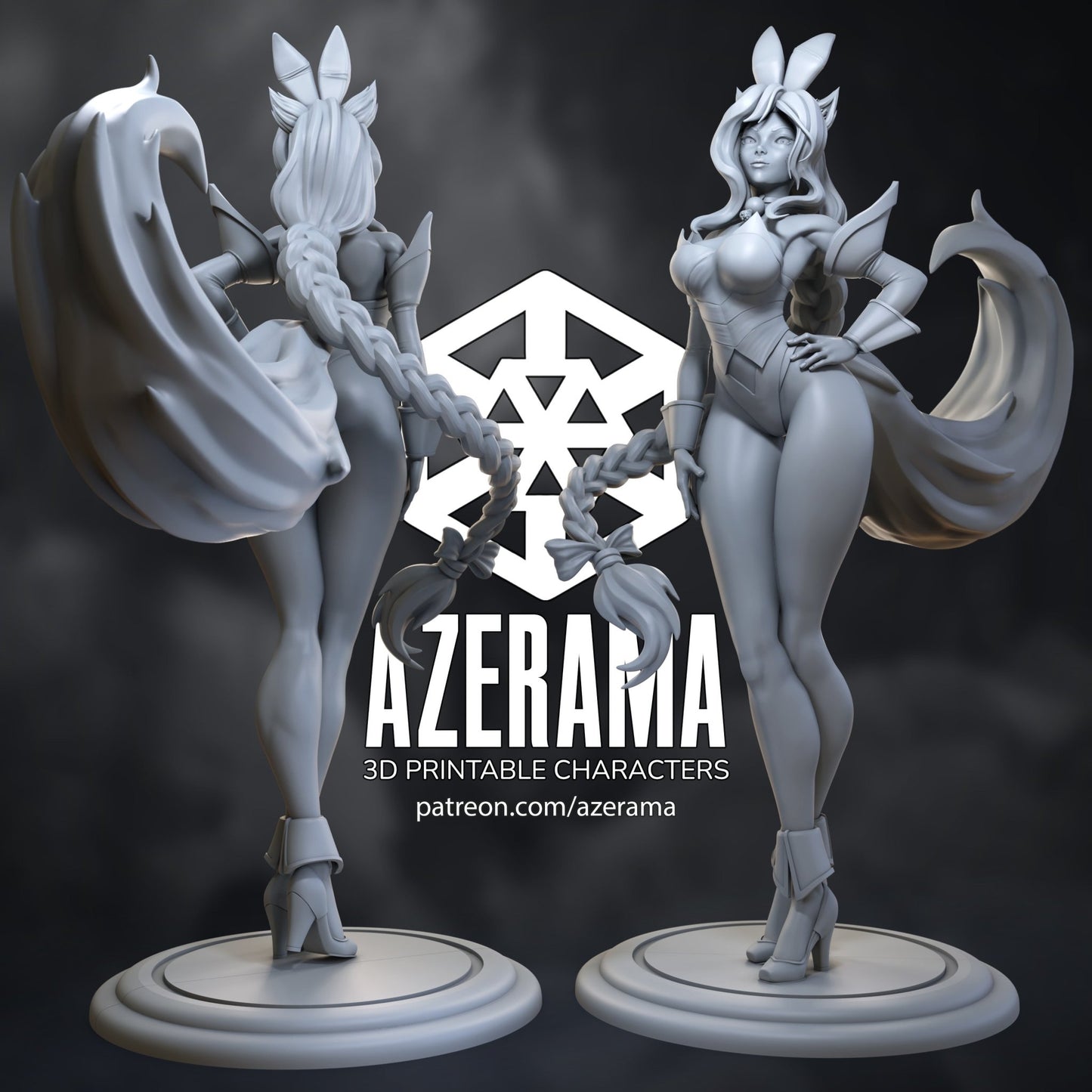 Resin Model Kit Ahri 3d Printed Figurine Fanart DIY by Azerama