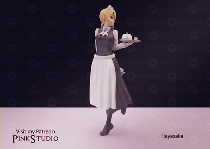Ai Hayasaka Maid 3D Printed Anime Miniature Fanart by Pink Studio
