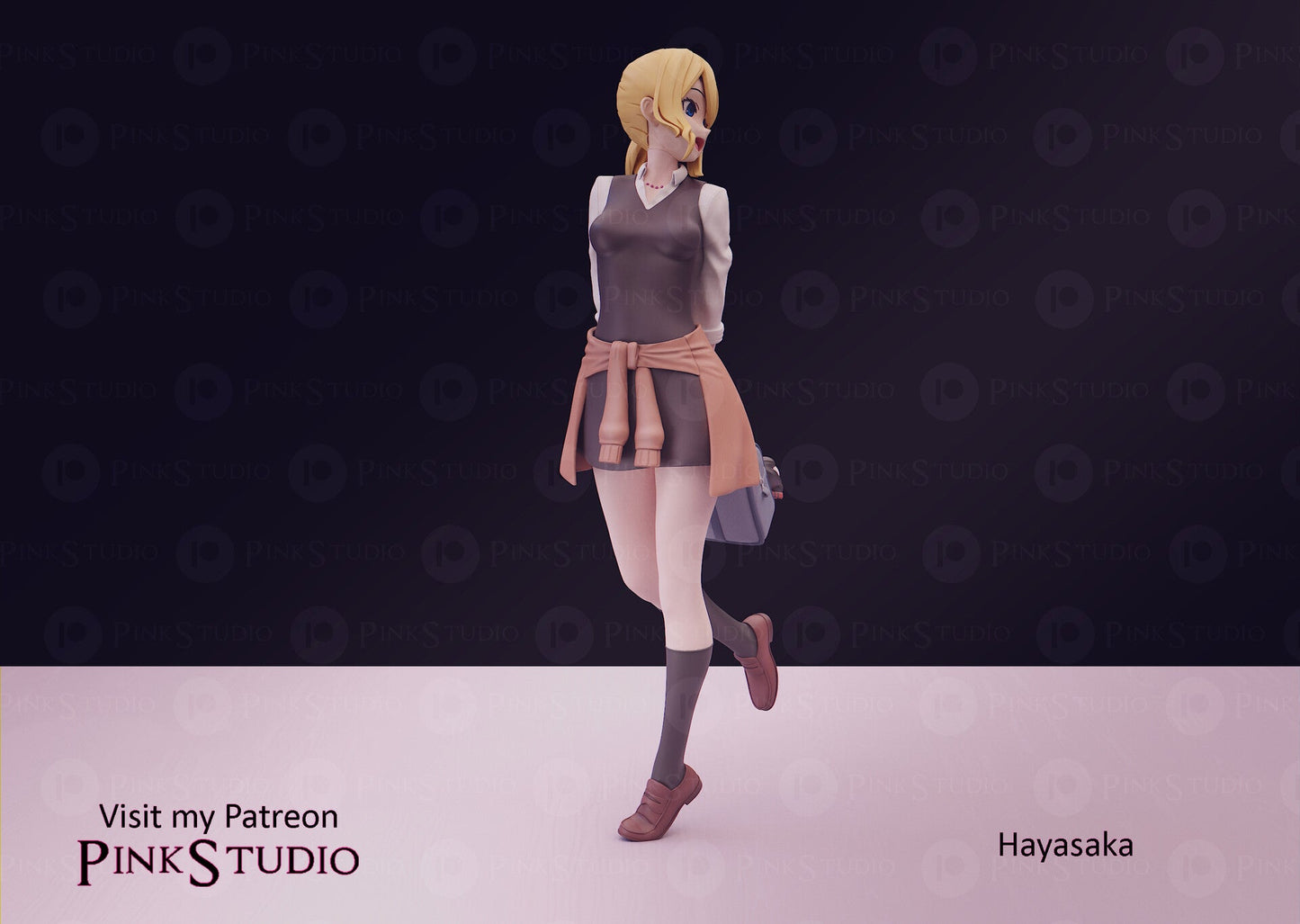 Ai Hayasaka School 3D Printed Anime Miniature Fanart by Pink Studio