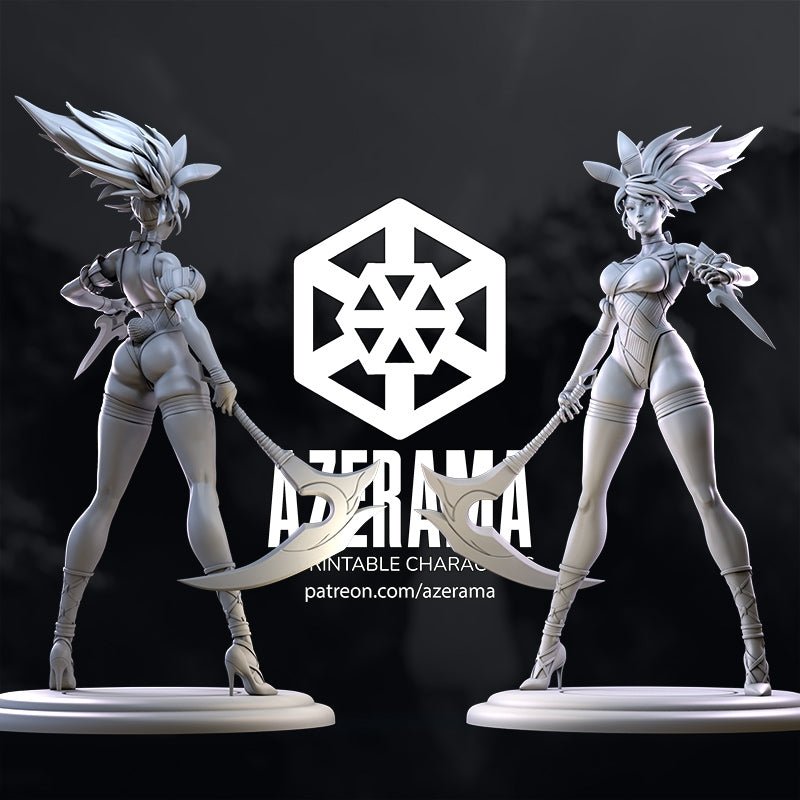 Resin Model Kit Akali 3d Printed Figurine Fanart DIY by Azerama