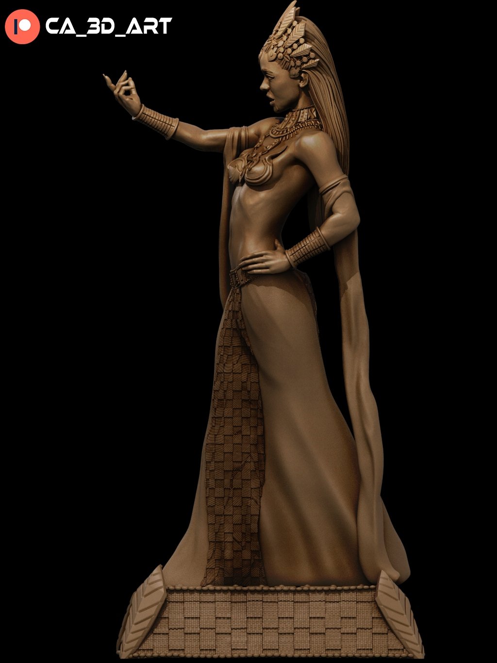 Akasha 3D Printed Miniature FunArt Statues & Figurines & Collectible Unpainted by ca_3d_art