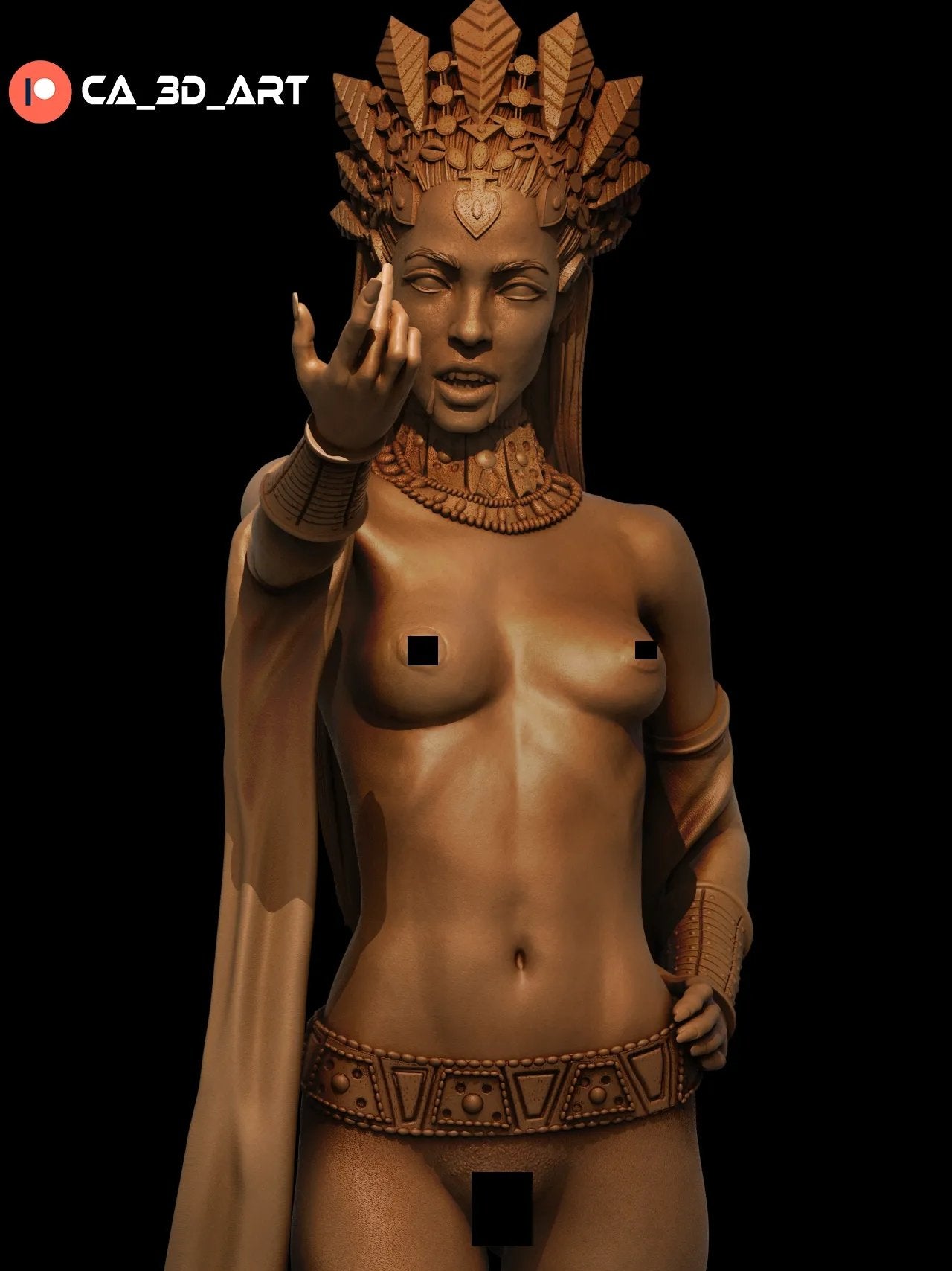 Akasha Adult 3D Printed Miniature FunArt Statues & Figurines & Collectible Unpainted by ca_3d_art