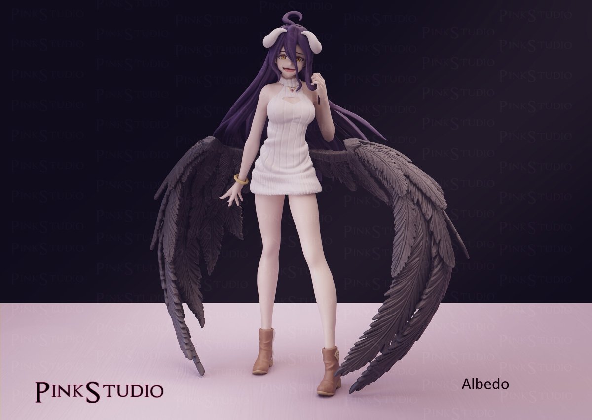 Albedo Anime Figure 3D Printed , Unpainted , Figurine , Sexy Miniature SFW NSFW Version