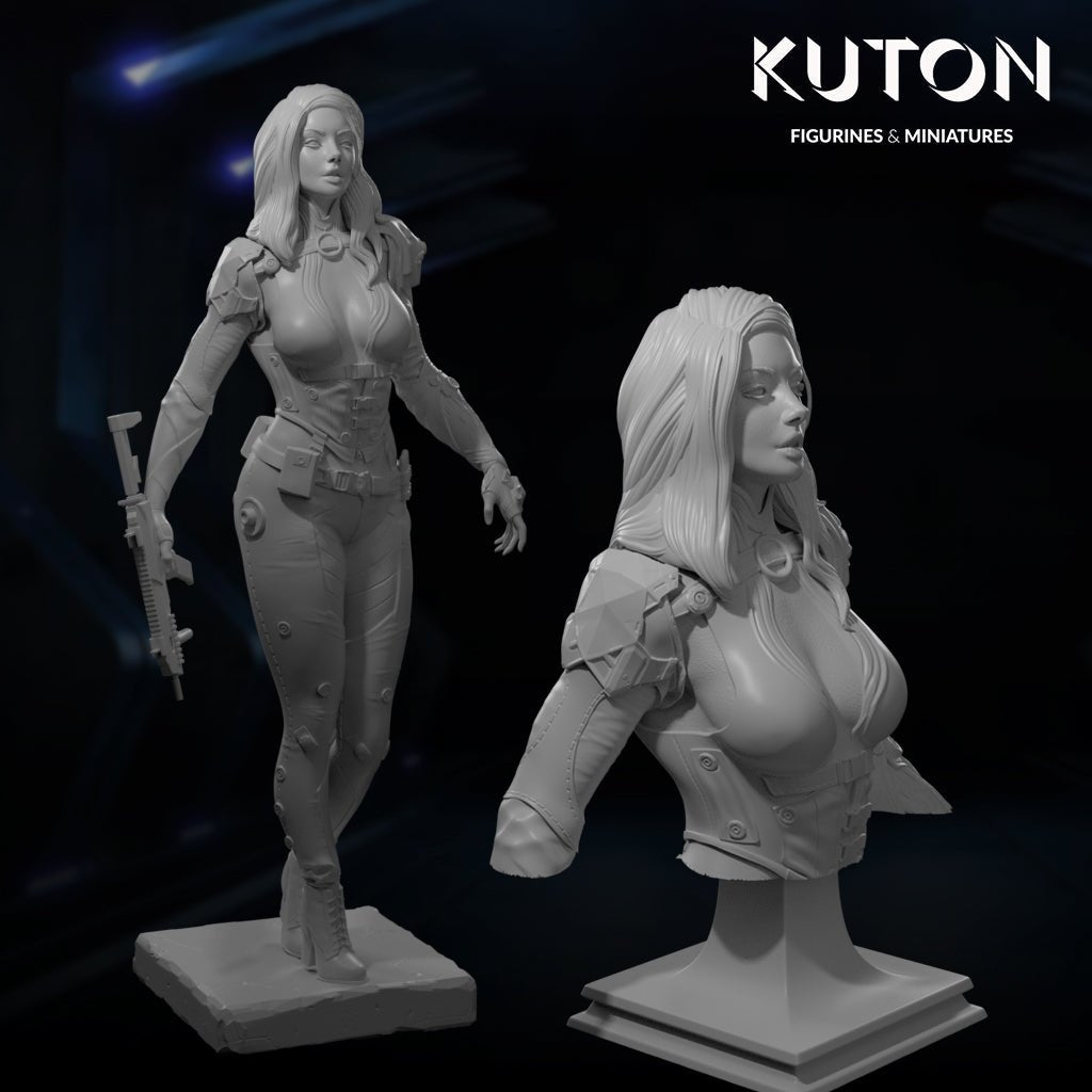Alicia BUST 3d printed Resin Figure Model Kit miniatures scale models Fun Art by KUTON