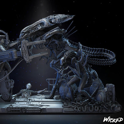 Alien Diorama Resin 3D Printed Sculpture Movie Statue FunArt by Wicked