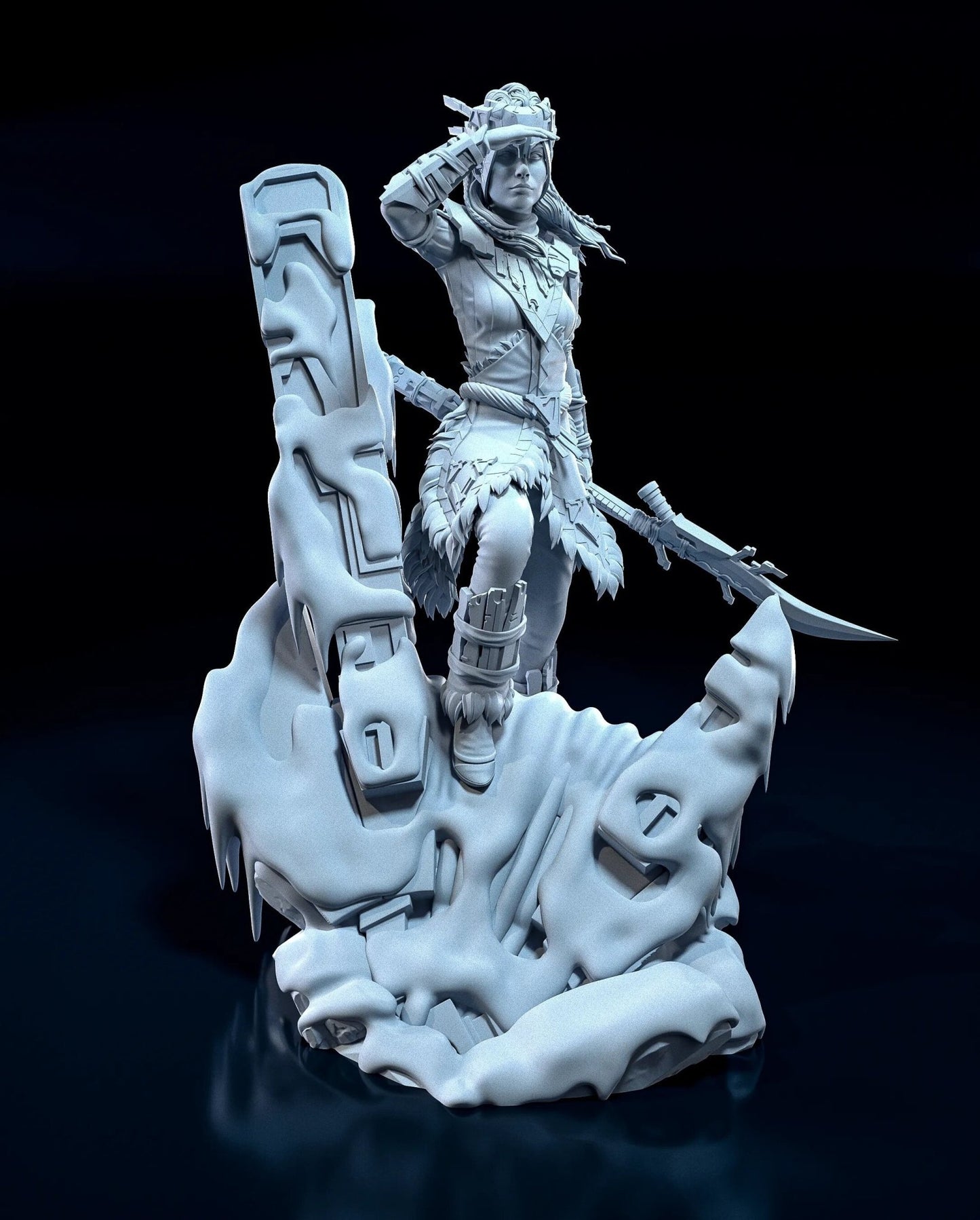 Aloy 3D printed miniatures figurines collectibles and scale models UNPAINTED Fun Art by h3LL creator