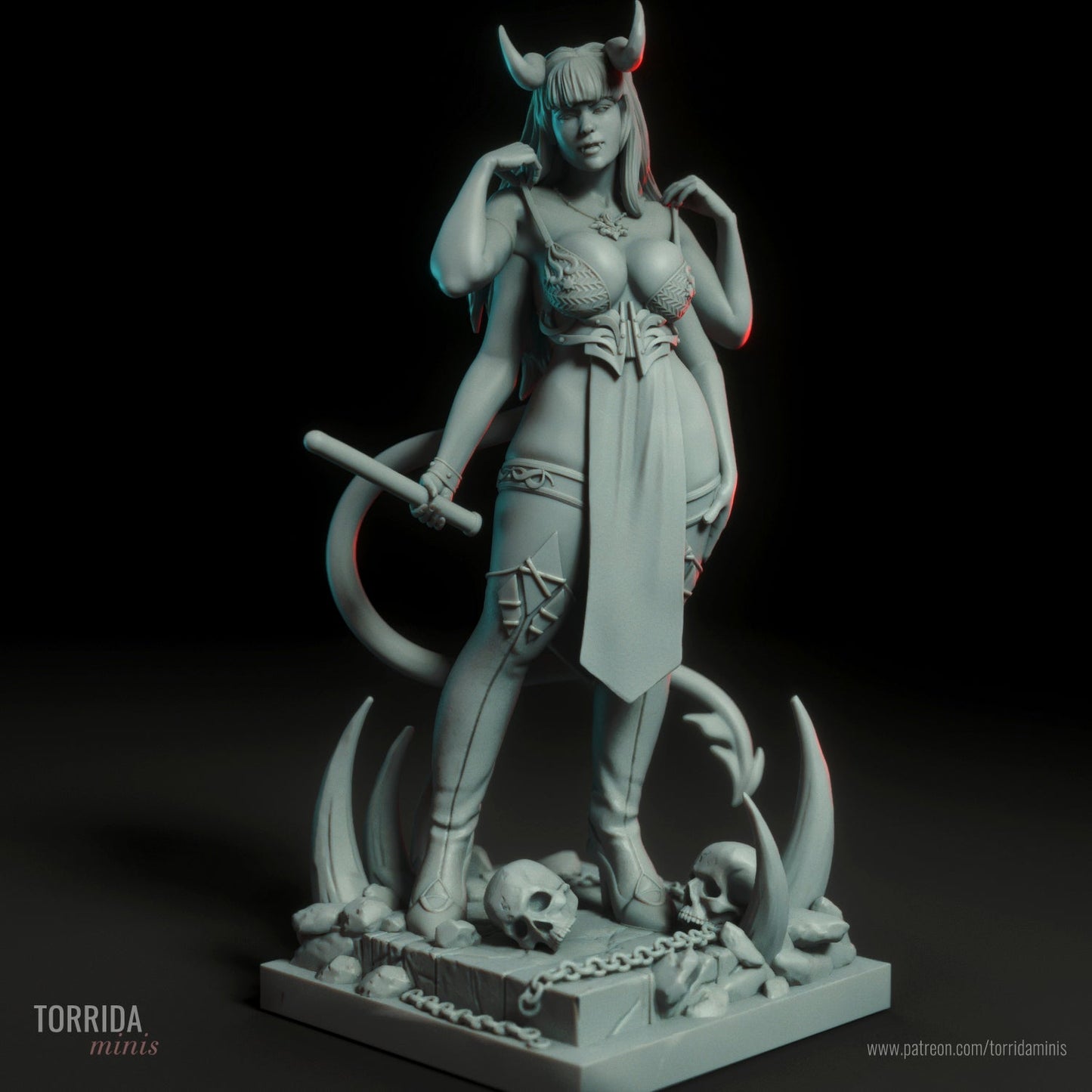 Amaris Succubus 3d Printed miniature FanArt by Torrida Minis Statues & Figurines