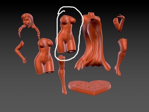 Ana princess NSFW 3D Printed Miniature FunArt by EXCLUSIVE 3D PRINTS Scale Models Unpainted