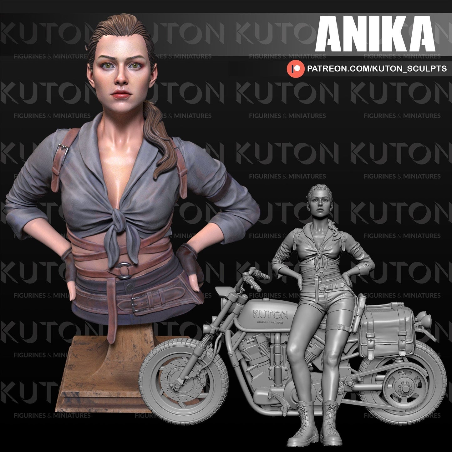 Anica BUST 3d printed Resin Figure Model Kit miniatures figurines collectibles and scale models UNPAINTED Fun Art by KUTON FIGURINES