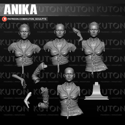 Anica BUST 3d printed Resin Figure Model Kit miniatures figurines collectibles and scale models UNPAINTED Fun Art by KUTON FIGURINES