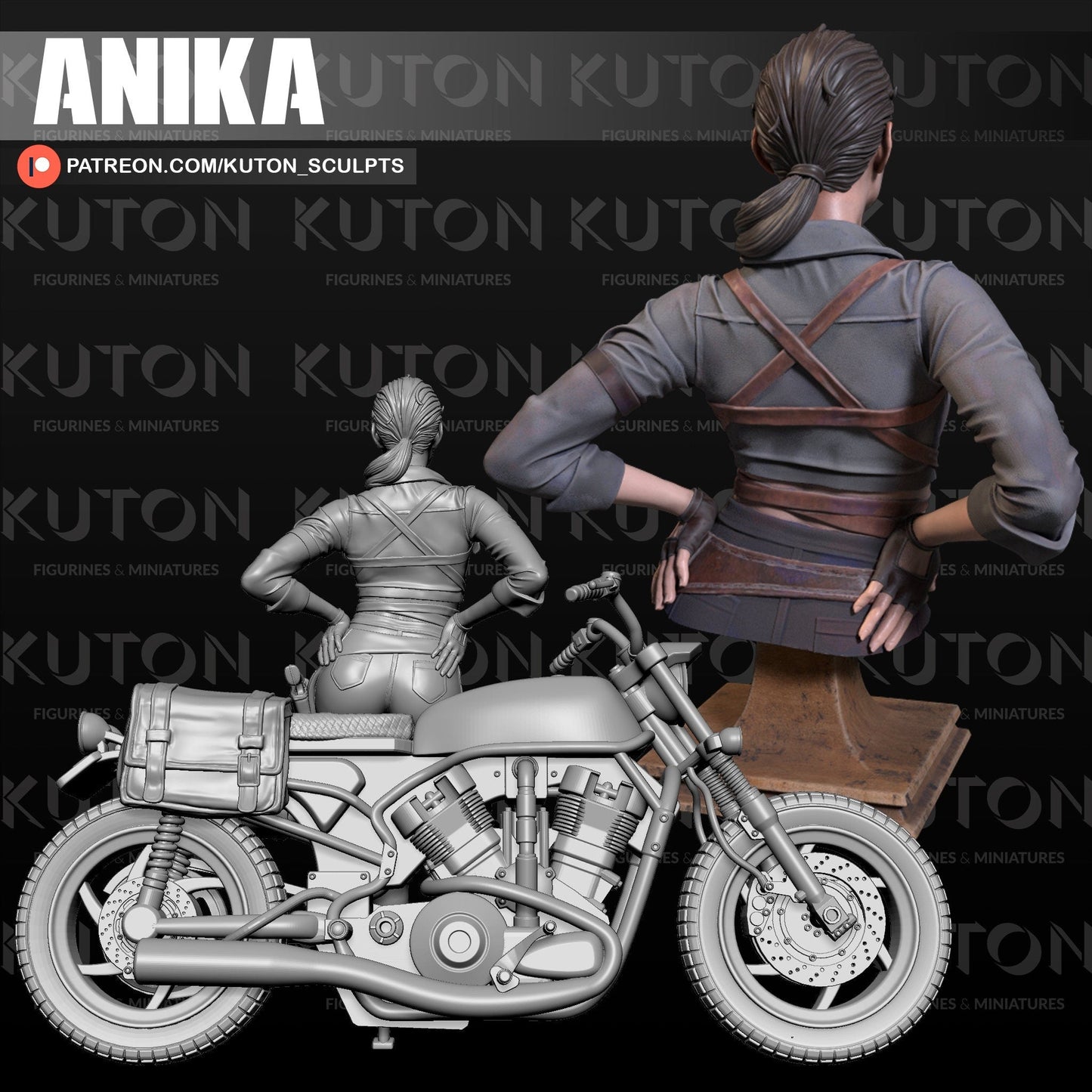 Anika DIORAMA 3d printed Resin Figure Model Kit miniatures figurines collectibles and scale models UNPAINTED Fun Art by KUTON FIGURINES