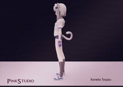 Anime Figure Koneko 3D Printed Fanart DIY Garage Kit , Unpainted , Sexy Miniature , Naked Waifu