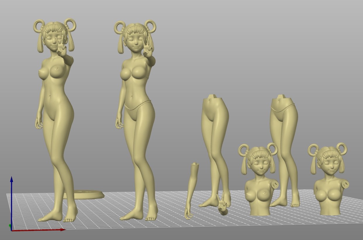 Anime Girl 4 3D Printed Figurine Scaled Models