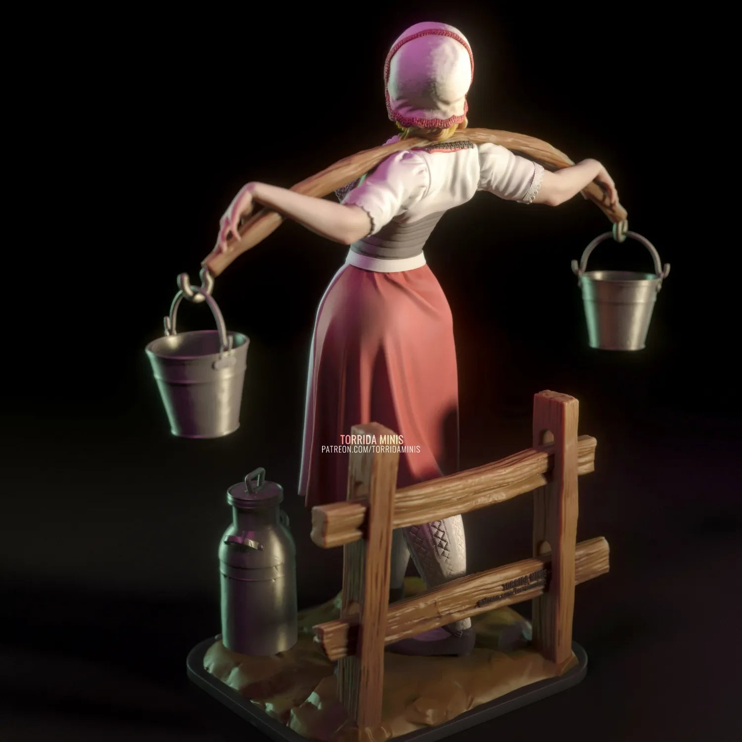 Anna, the milkmaid 3d Printed miniature FanArt by Torrida