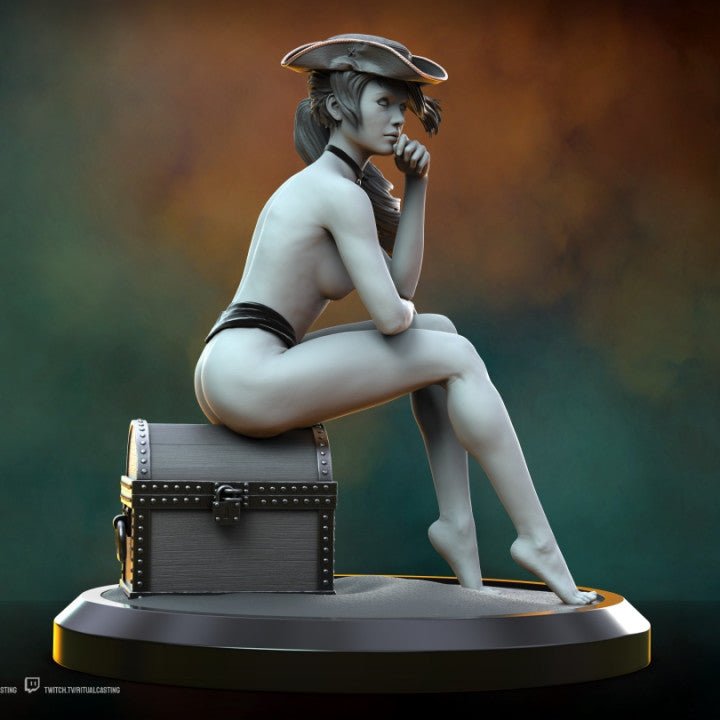 Anne Bonny Famous Pirate NSFW 3D Printed DioramaMiniature by Ritual Casting