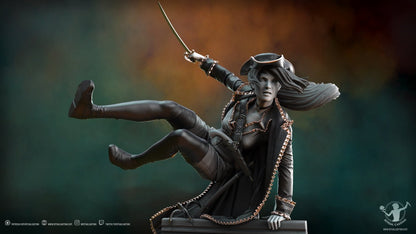Anne Bonny Famous Pirate SFW 3D Printed DioramaMiniature by Ritual Casting