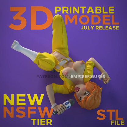 April O'Neil Teenage Mutant Ninja Turtles | 3D Printed | Fun Art | Unpainted | NSFW Version | Figurine | Figure | Miniature | Sexy |