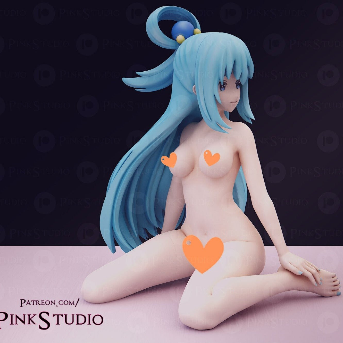 Aqua NSFW 3D Printed Anime Figurine Fanart by Pink Studio