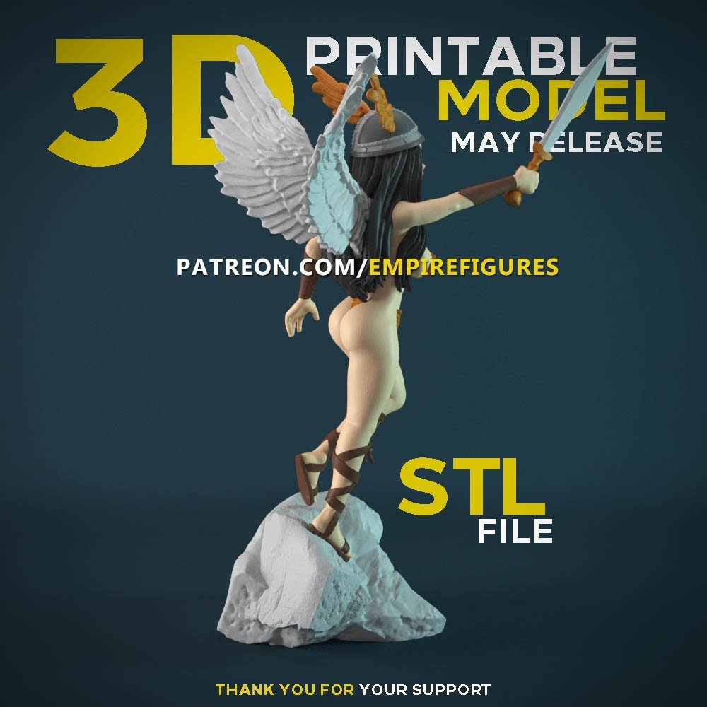 Archangel | 3D Printed | Fun Art | Unpainted | NSFW Version | Figurine | Figure | Miniature | Sexy |
