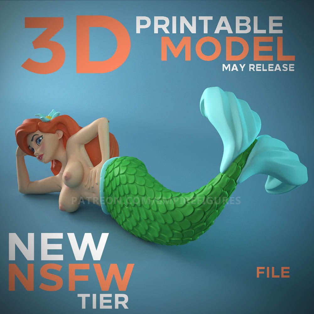 Ariel 3D Printed NSFW Figurine Collectable Fun Art Unpainted by EmpireFigures