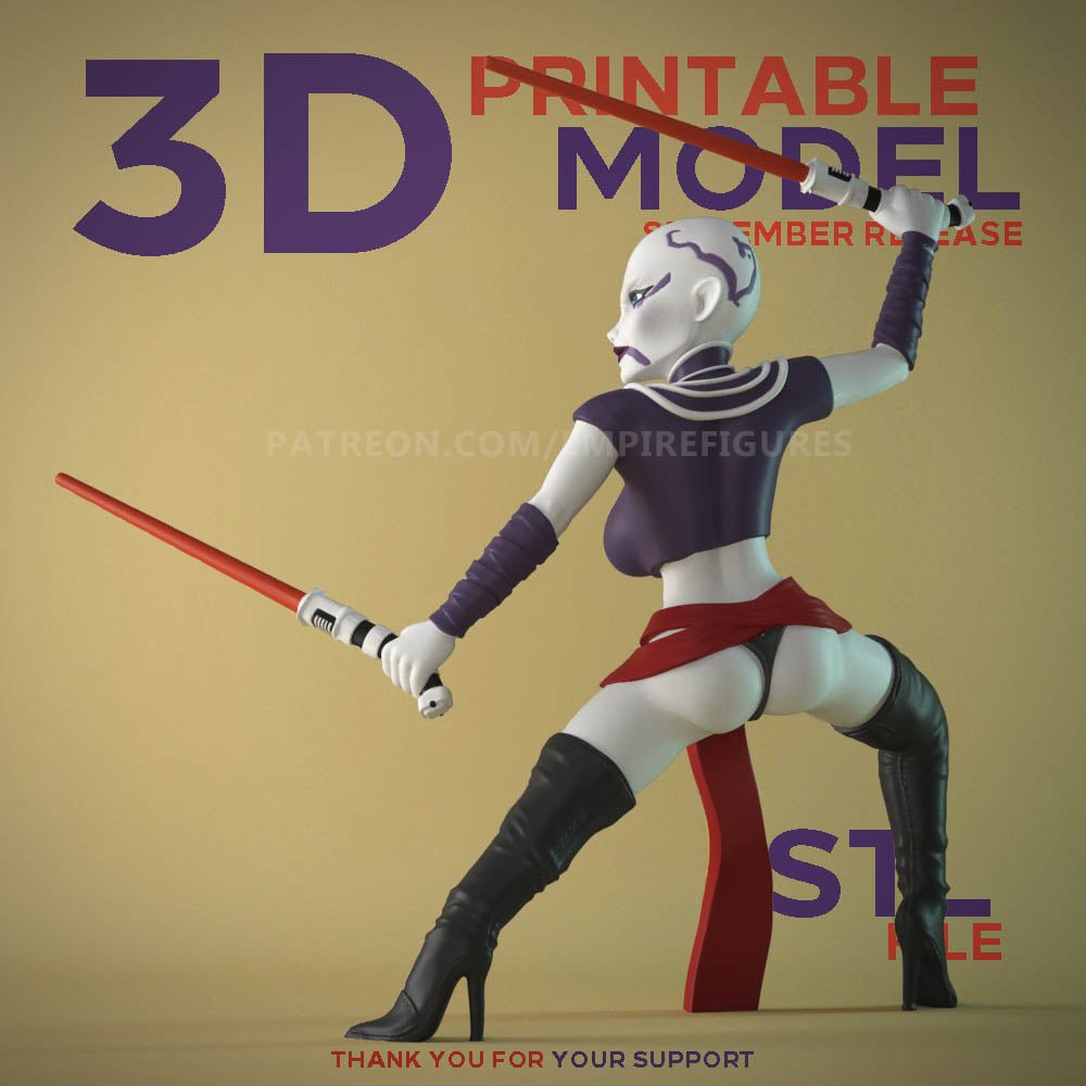 Asajj Ventress 3d Printed Resin Figure Unpainted by EmpireFigures