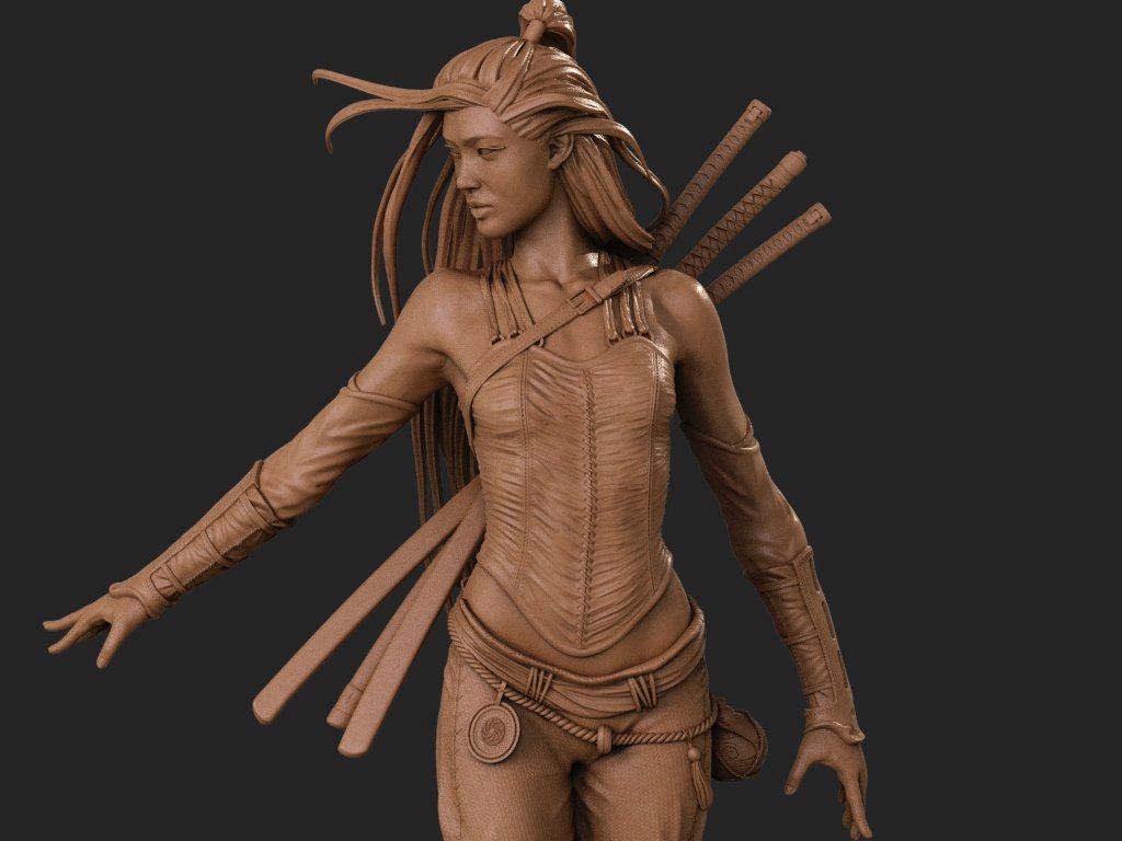 Asian Warrior 3D Printed Miniature FunArt by ca_3d_art Statues & Figurines & Collectible Unpainted