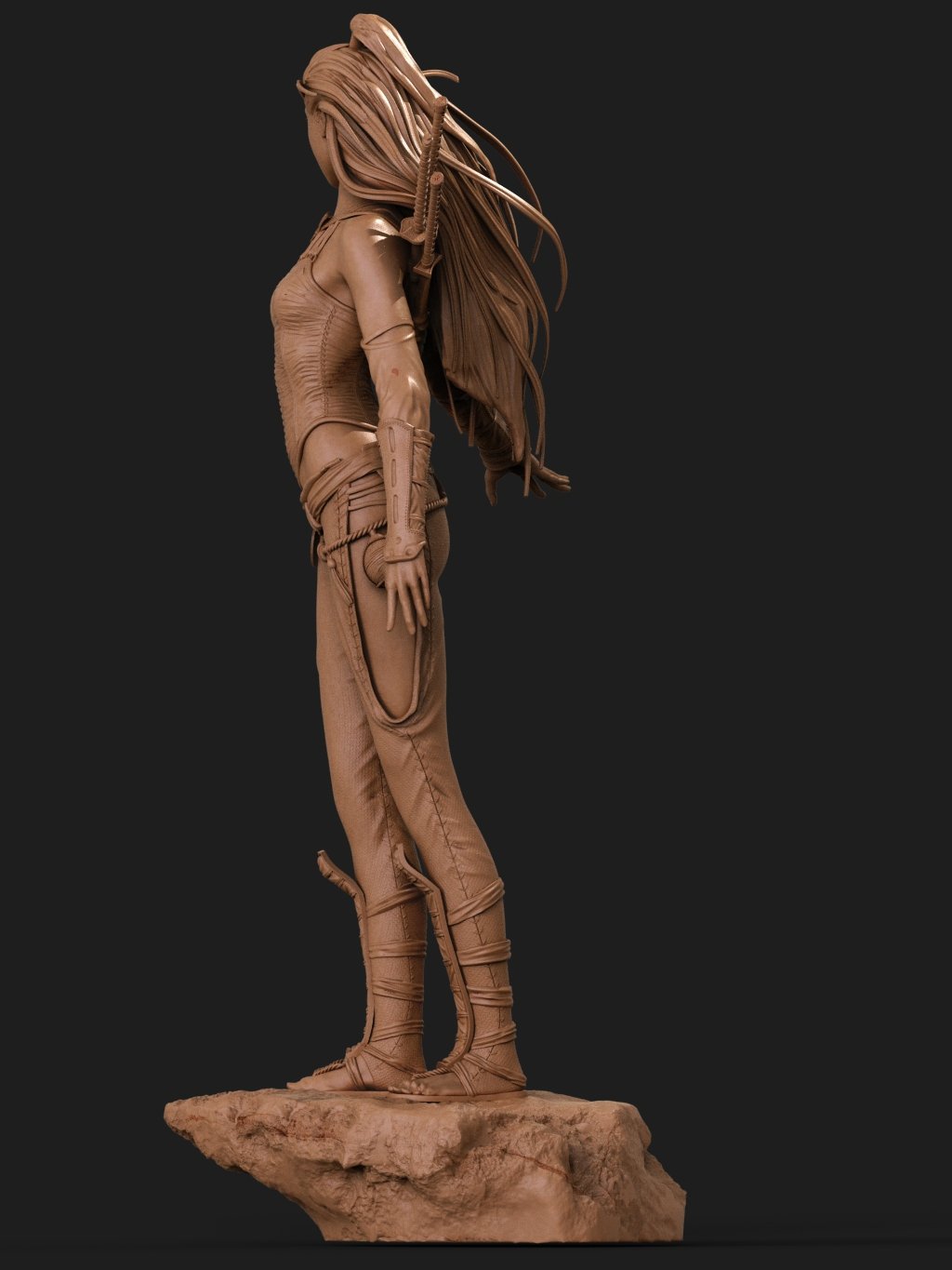 Asian Warrior 3D Printed Miniature FunArt by ca_3d_art Statues & Figurines & Collectible Unpainted