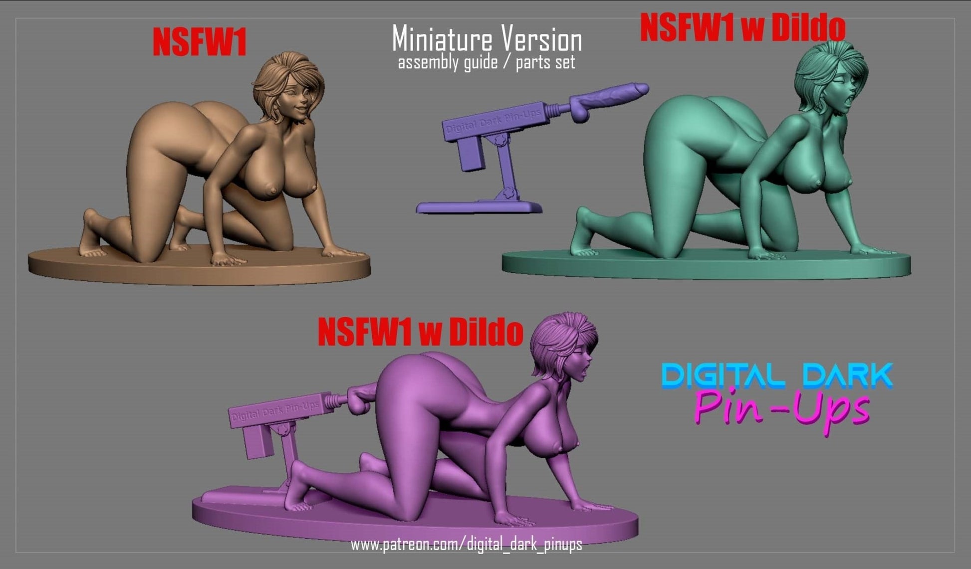 AUNT CASS 3D Printed NSFW Miniature FunArt by Digital Dark Pin-Ups
