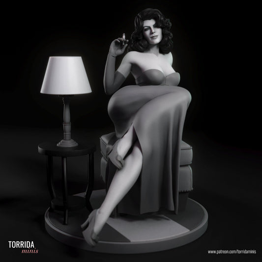 Ava Glamour Girl Pin-up 3d Printed miniature FanArt by Torrida