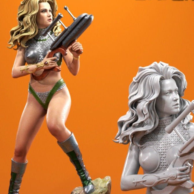 Barbarella DIORAMA 3d printed Resin Figure Model Kit miniatures figurines collectibles and scale models UNPAINTED Fun Art by KUTON FIGURINES