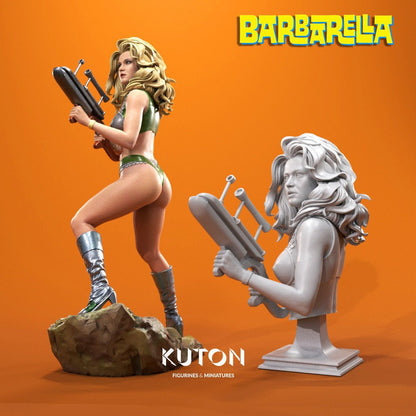 Barbarella DIORAMA 3d printed Resin Figure Model Kit miniatures figurines collectibles and scale models UNPAINTED Fun Art by KUTON FIGURINES