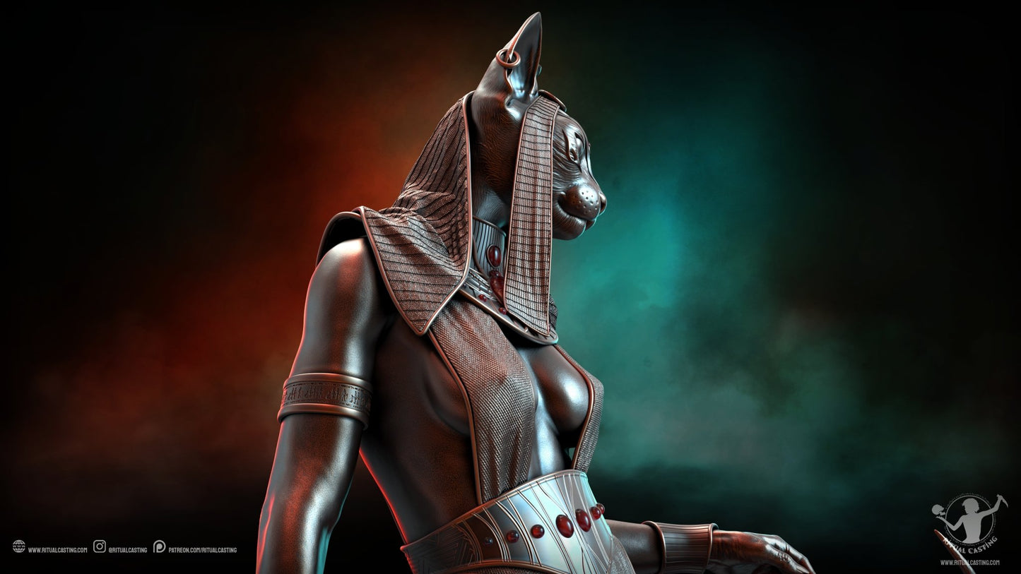 BASTET 3D Printed Miniature Fanart by Ritual Casting Collectable Scale Models Unpainted