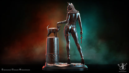 BASTET NSFW 3D Printed Miniature Fanart by Ritual Casting Collectable Scale Models Unpainted