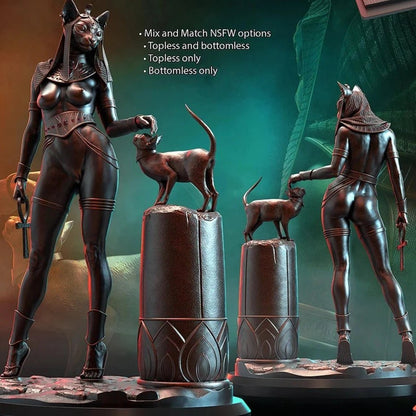 BASTET NSFW 3D Printed Miniature Fanart by Ritual Casting Collectable Scale Models Unpainted