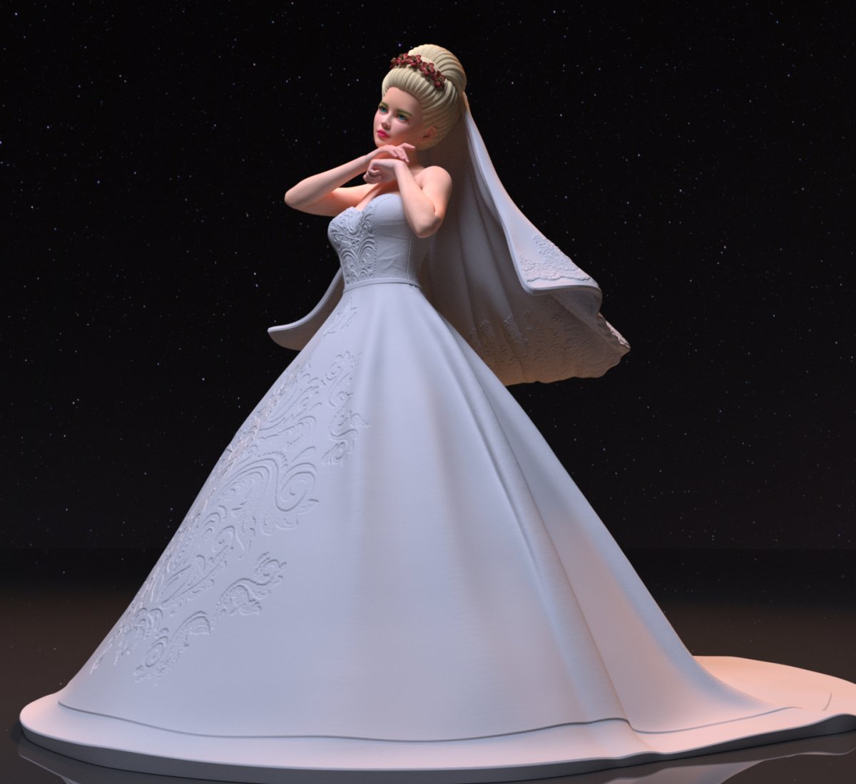 Beautiful Bride 3D Printed Figurine Miniature Collectibles