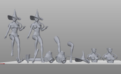 Beautiful Witch 3D Printed Figurine Miniature Collectibles