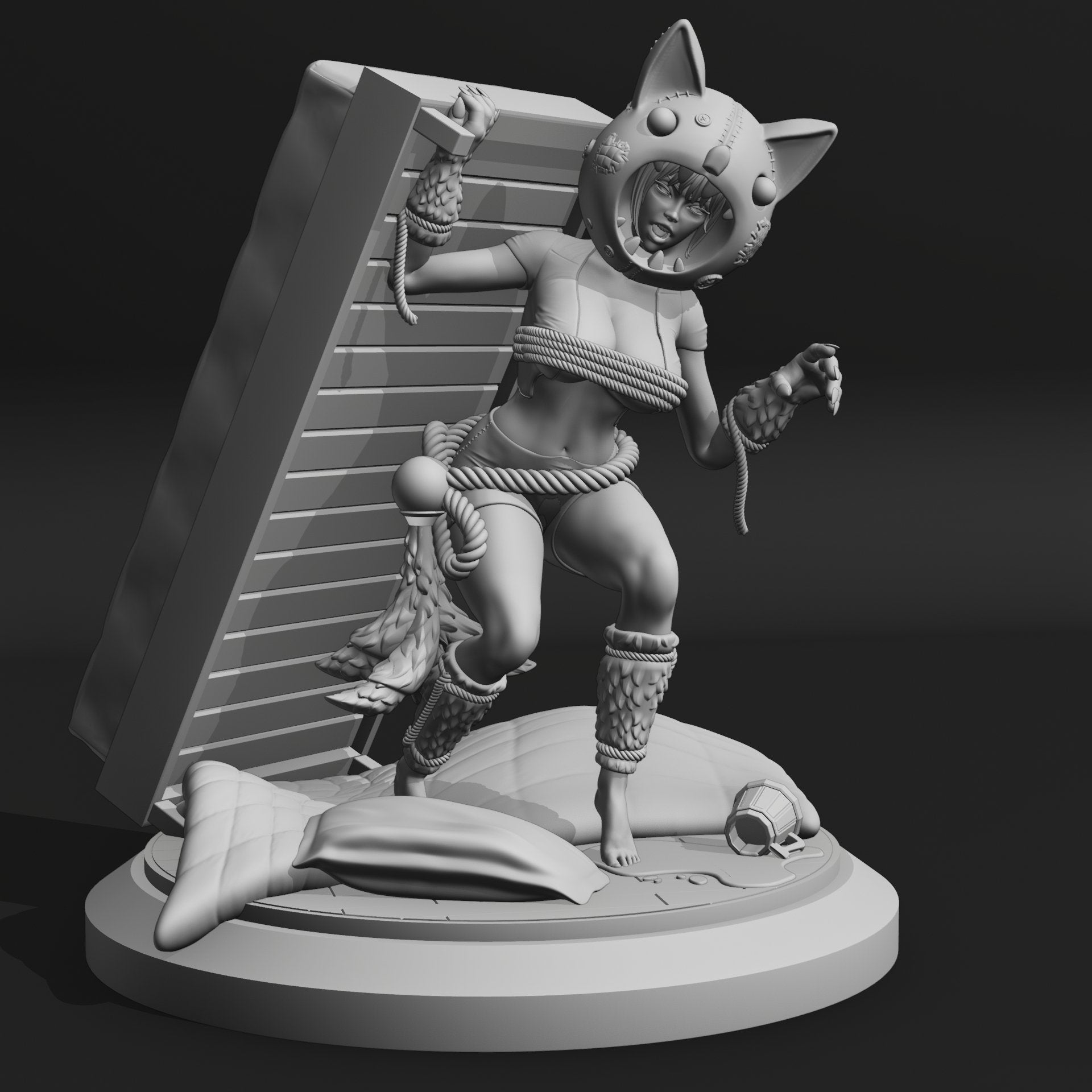Bed Monster 3d Printed miniature FanArt by QB works Scaled Collectables Statues & Figurines